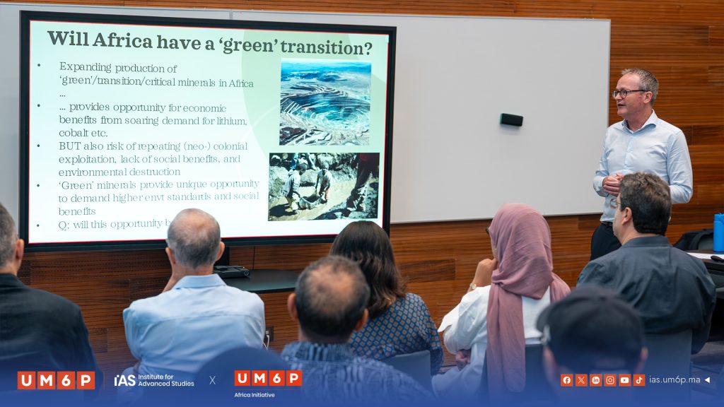 Miles Larmer presenting on Africa’s green transition and critical mineral production